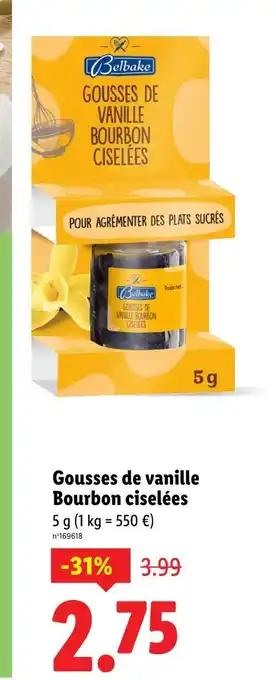 BELBAKE Gousses de vanille Bourbon ciselées