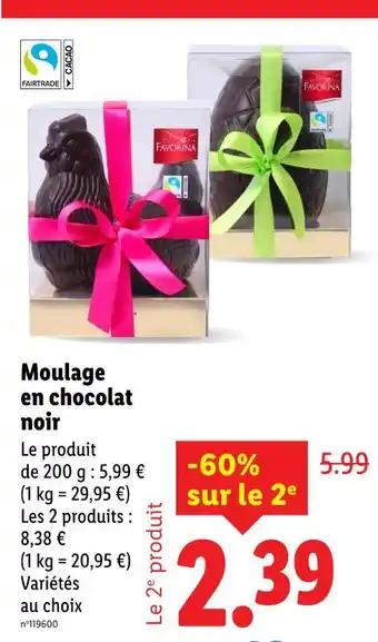 Favorina Moulage en chocolat noir