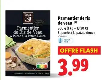 Toque du Chef Parmentier de ris de veau