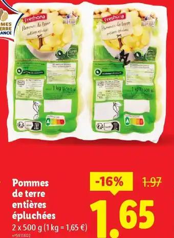 Pommes de terre entières épluchées 2 x 500 g