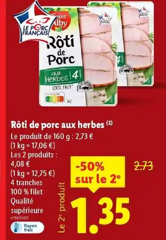 Rôti de porc aux herbes 160 g