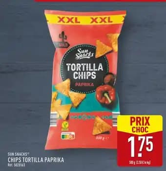 SUN SNACKS Chips tortilla paprika