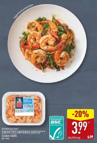 Promotion Exclusives de 5
Crevettes entières cuites : Découvrez l'Offre incontournable