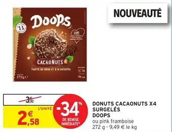 Donuts cacaonuts x4 surgelés doops 272 g