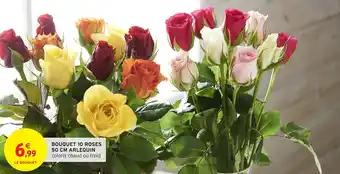 Bouquet 10 roses arlequin 50 cm