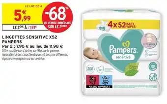 Lingettes sensitive x52 pampers