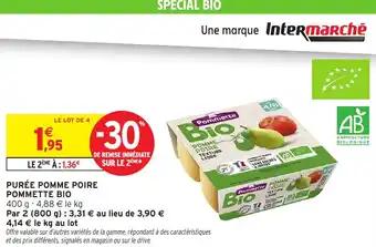 Purée pomme poire pommette bio 400 g