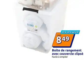 Boîte de rangement avec couvercle clipsé 59 x 39 x 44 cm