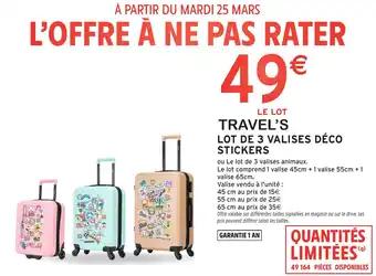 Travel's lot de 3 valises déco stickers