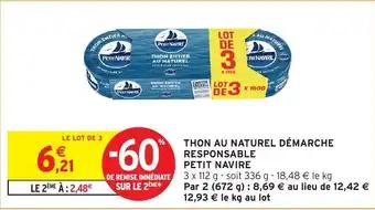 Thon au naturel démarche responsable petit navire 112 g