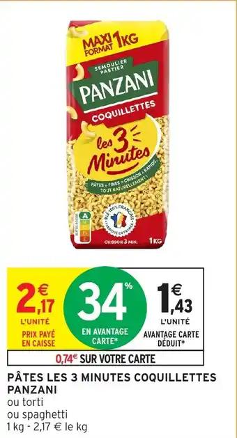 Pâtes les 3 minutes coquillettes panzani 1 kg