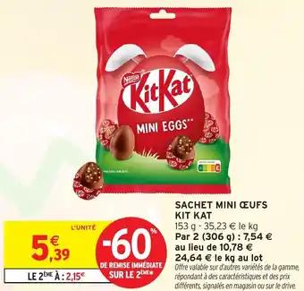 Sachet mini ceufs kit kat 153 g