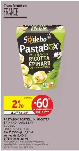Promotion Exclusives de 3
Tortellini ricotta : Découvrez l'Offre incontournable