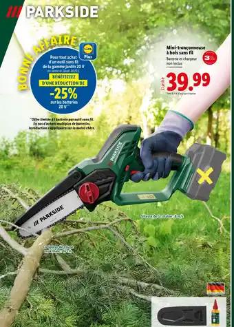 PARKSIDE Mini-tronçonneuse à bois sans fil