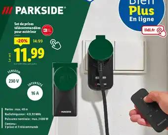 PARKSIDE Set de prises télécommandées pour extérieur