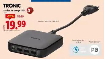 TRONIC Station de charge USB