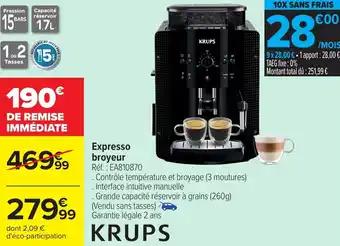 Promotion Exclusives de 3
Expresso broyeur : Découvrez l'Offre incontournable