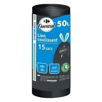 CARREFOUR 15 sacs poubelle 50 L