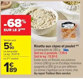 Risotto aux cèpes et poulet 280 g