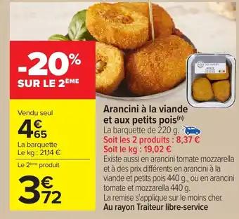 Arancini à la viande et aux petits pois 220 g