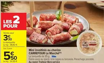Mini involtinis au chorizo carrefour le marché 85 g