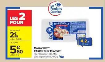 CARREFOUR CLASSIC Mozzarella 400 g
