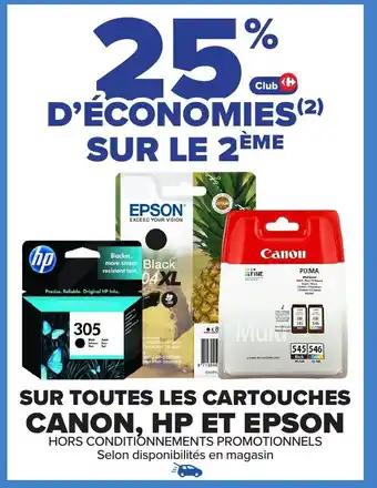 Sur toutes les cartouches canon, hp et epson