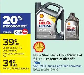 SHELL Huile Shell Helix Ultra 5W30 Lot essence et diesel(d) 5 L + 1 L