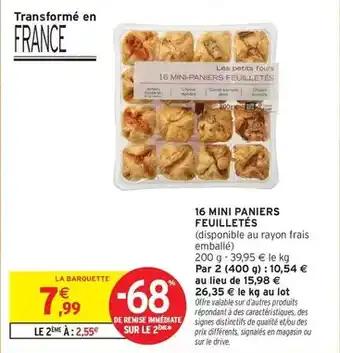 16 mini paniers feuilletés