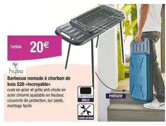 HYBA Barbecue nomade à charbon de bois S20 Incroyable