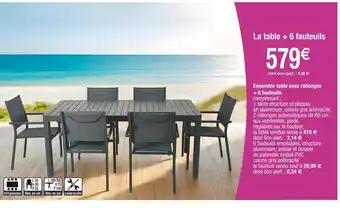 Ensemble table avec rallonges