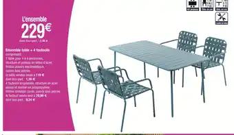 Ensemble table + 4 fauteuils