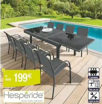 HESPÉRIDE Table Piazza extensible plateau verre