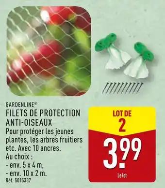 GARDENLINE Filets de protection anti-oiseaux