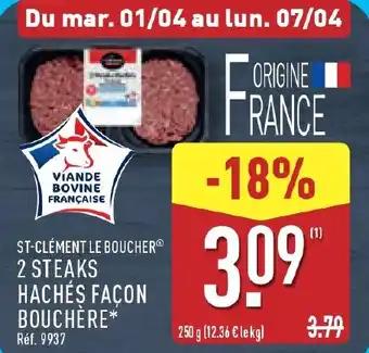 St-clément le boucher 2 steaks hachés façon bouchere 250 g
