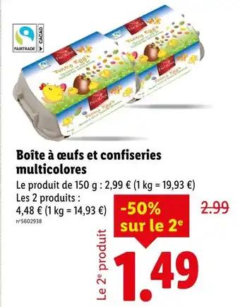 Favorina Boîte à œufs et confiseries multicolores