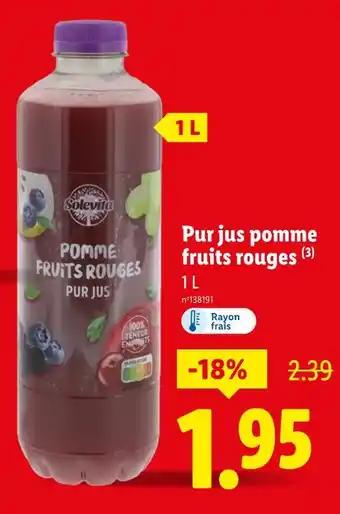 Solevita Pur jus pomme fruits rouges