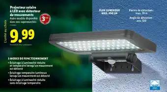 Projecteur solaire à led avec détecteur de mouvements