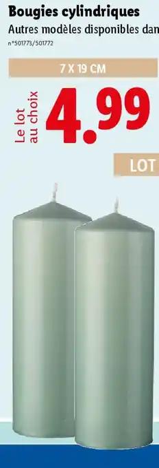 Bougies cylindriques 7 x 19 cm