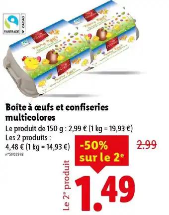 Boîte à œufs et confiseries multicolores 150 g