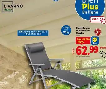 LIVARNO home Chaise longue en aluminium Houston 66x 68-96.5 x 141 cm