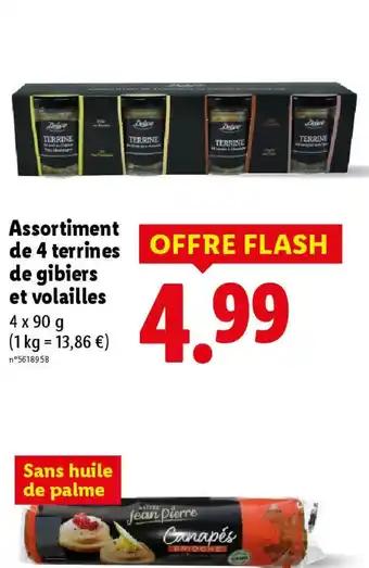 Assortiment de 4 terrines de gibiers et volailles 4 x 90 g