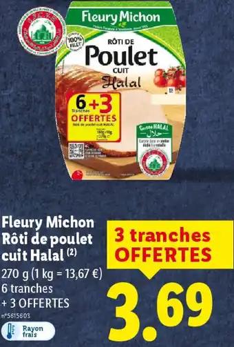 Fleury Michon Rôti de poulet cuit Halal 270 g