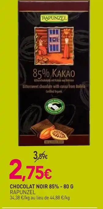 RAPUNZEL Chocolat noir 85% 80 g