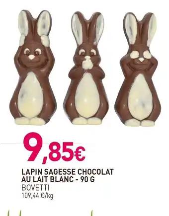 BOVETTI Lapin sagesse chocolat au lait blanc 90 g
