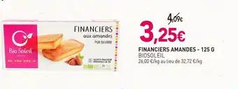 BIOSOLEIL Financiers amandes 125 g