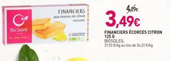 BIOSOLEIL Financiers écorces citron 125 g