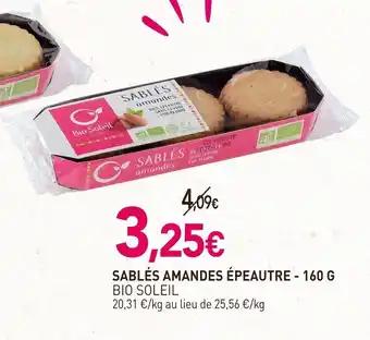 BIO SOLEIL Sablés amandes épeautre 160 g
