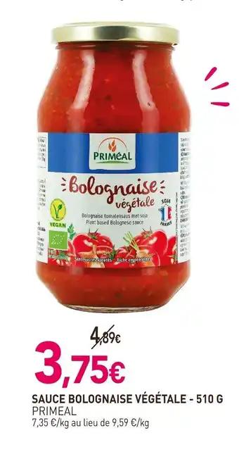 PRIMEAL Sauce bolognaise végétale 510 g