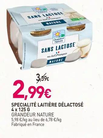 GRANDEUR NATURE Specialité laitière délactosé 4 x 125 g